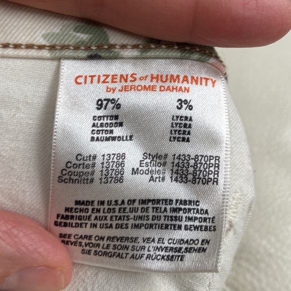 Citizens of Humanity Floral Print Jeans High Waist Retro Slim Roll Up Sz 31 - Picture 13 of 13